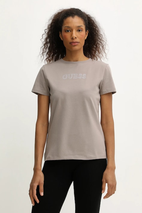 Tričko Guess BRIANA dámske, hnedá farba, V3BI11 J1314