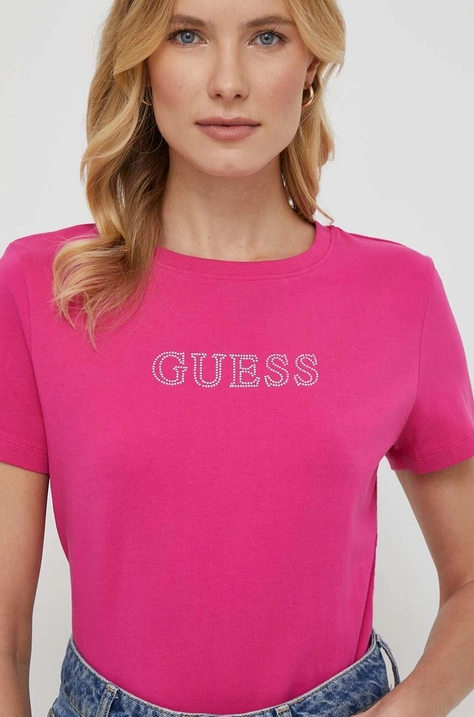 Футболка Guess женский цвет розовый