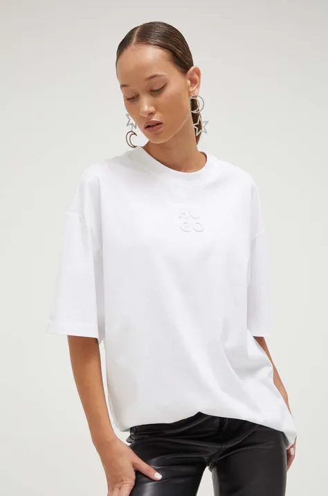 HUGO t-shirt bawełniany kolor biały