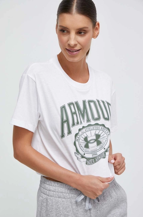 Under Armour t-shirt damski kolor biały