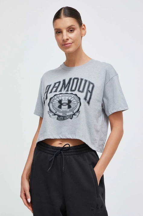 Under Armour t-shirt damski kolor szary