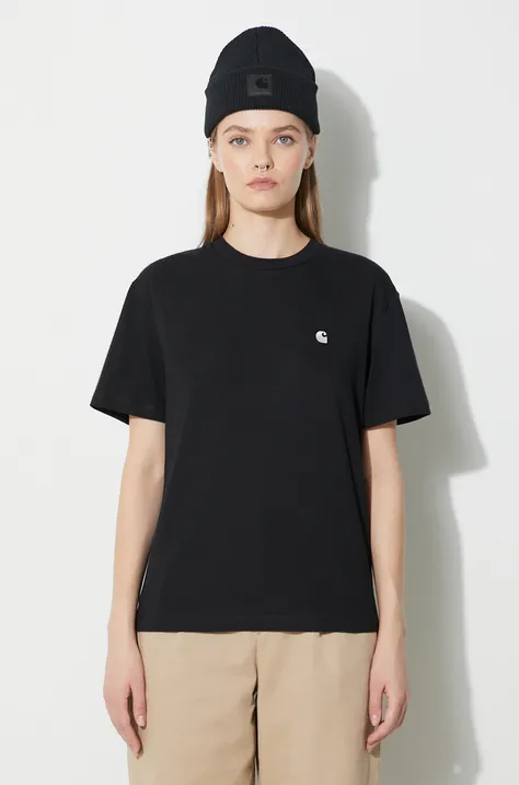 Βαμβακερό μπλουζάκι Carhartt WIP γυναικεία, χρώμα: μαύρο
