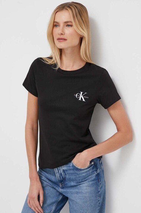 Bavlněné tričko Calvin Klein Jeans 2-pack růžová barva, J20J219734