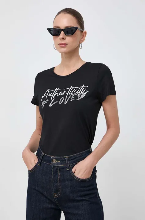 Morgan t-shirt női, fekete