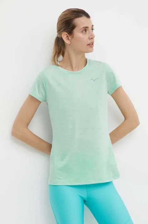Μπλουζάκι για τρέξιμο Mizuno Impulse core χρώμα: πράσινο