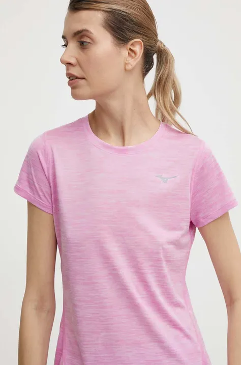 Mizuno tricou de alergare Impulse core culoarea roz