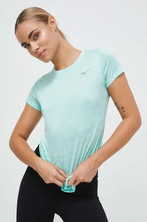 Mizuno t-shirt do biegania Impulse core kolor turkusowy