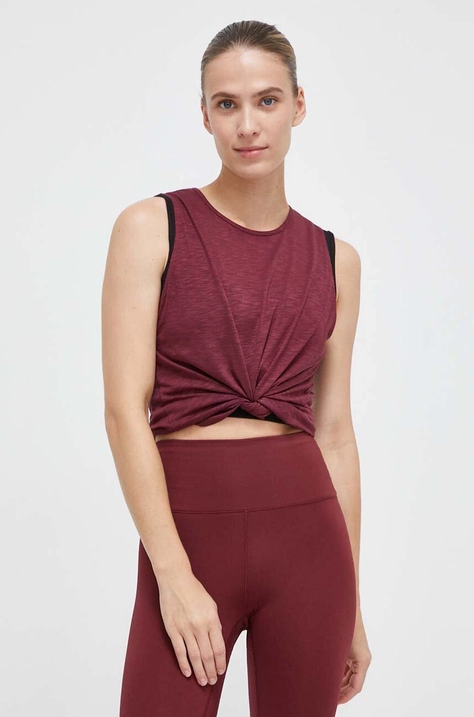 Casall top de antrenament Soft Texture culoarea bordo