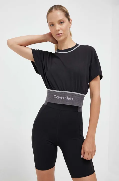 Тениска за трениране Calvin Klein Performance в черно