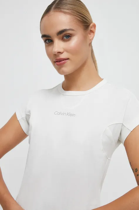 Tréningové tričko Calvin Klein Performance biela farba
