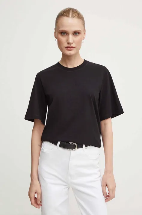 Βαμβακερό μπλουζάκι By Malene Birger χρώμα: μαύρο