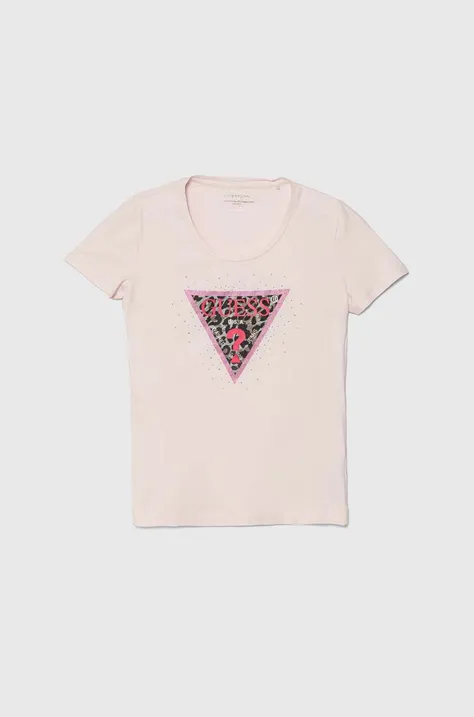 Guess t-shirt damski kolor różowy