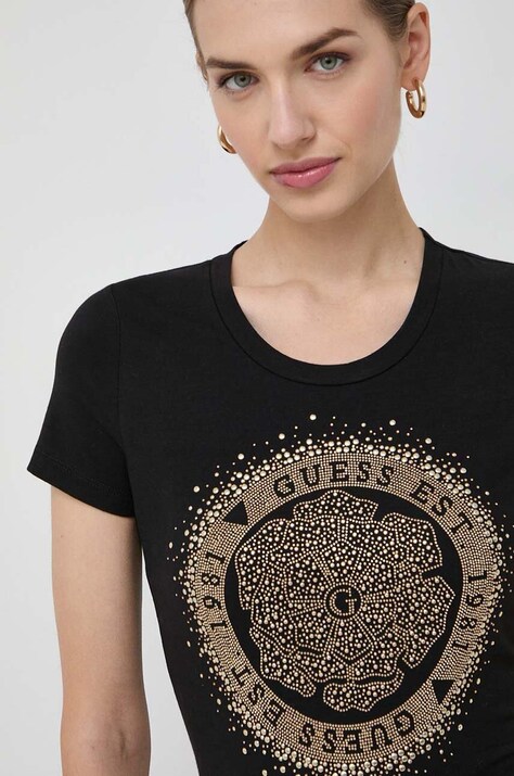 Guess t-shirt CAMELIA damski kolor czarny W4RI47 J1314