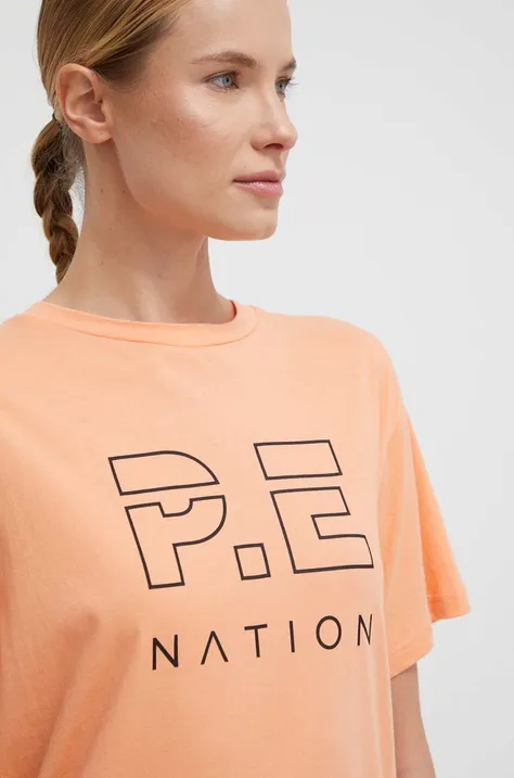 P.E Nation t-shirt bawełniany damski kolor pomarańczowy