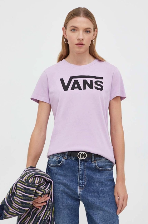 Vans t-shirt bawełniany damski kolor fioletowy