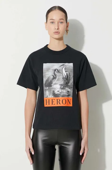 Памучна тениска Heron Preston SS Tee в черно HWAA032C99JER0031010