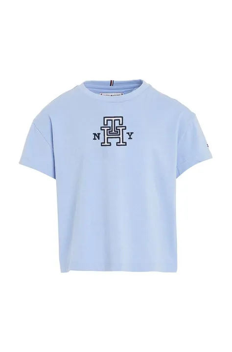 Tommy Hilfiger t-shirt bawełniany dziecięcy kolor niebieski