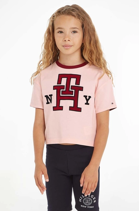 Tommy Hilfiger tricou reversibil din bumbac culoarea roz