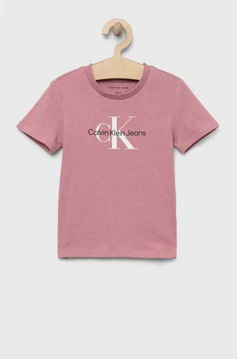 Calvin Klein Jeans t-shirt dziecięcy kolor różowy