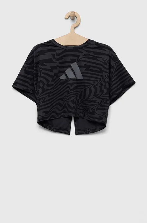 Παιδικό μπλουζάκι adidas χρώμα: μαύρο