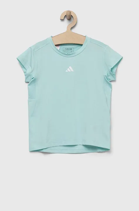 Παιδικό μπλουζάκι adidas χρώμα: τιρκουάζ