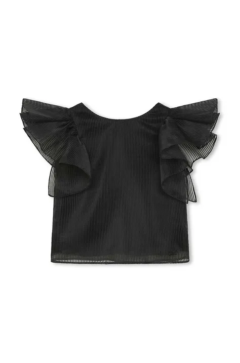 Παιδικό μπλουζάκι Karl Lagerfeld χρώμα: μαύρο