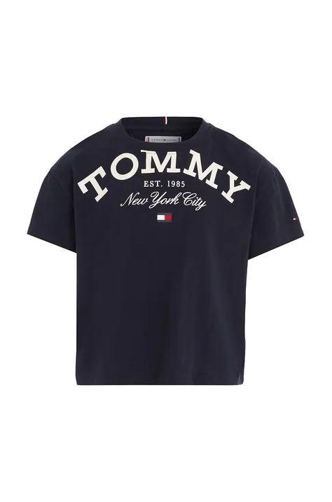 Pamučna majica Tommy Hilfiger boja: tamno plava