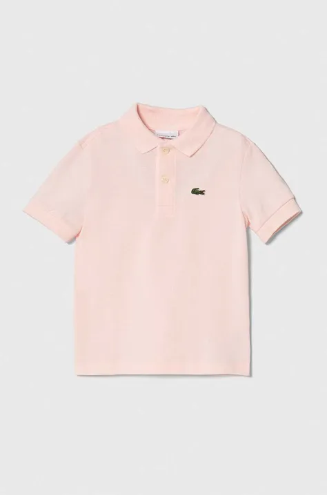 Pamučna polo majica Lacoste boja: ružičasta, s ovratnikom