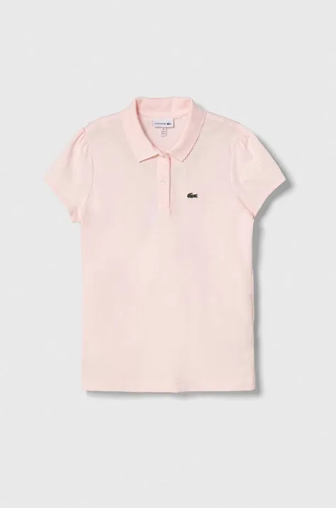 Παιδικά βαμβακερά μπλουζάκια πόλο Lacoste χρώμα: ροζ