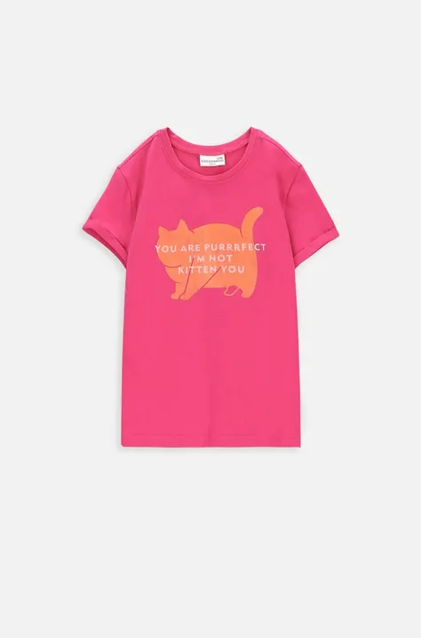 Dječja majica kratkih rukava Coccodrillo boja: ružičasta