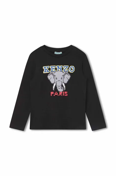 Kenzo Kids t-shirt kolor czarny z nadrukiem