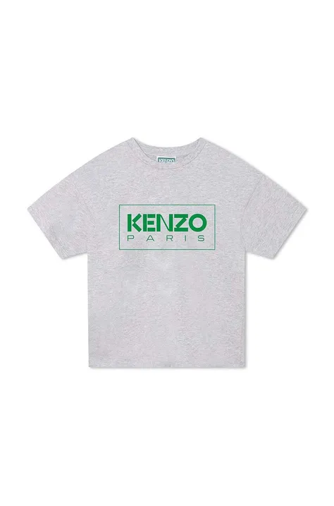 Kenzo Kids t-shirt bawełniany dziecięcy kolor szary z nadrukiem