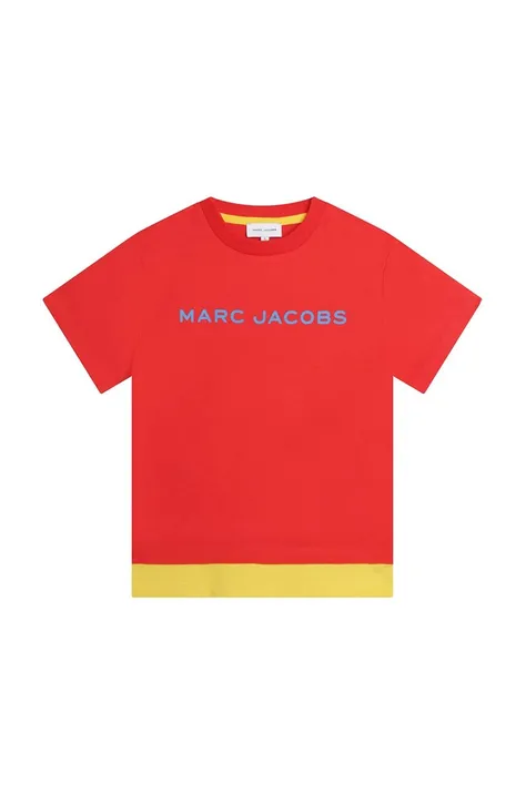Marc Jacobs t-shirt bawełniany dziecięcy kolor czerwony wzorzysty