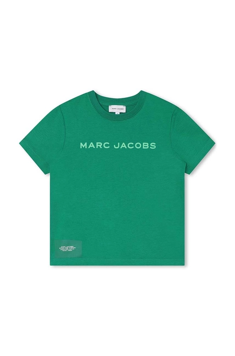 Παιδικό βαμβακερό μπλουζάκι Marc Jacobs χρώμα: πράσινο