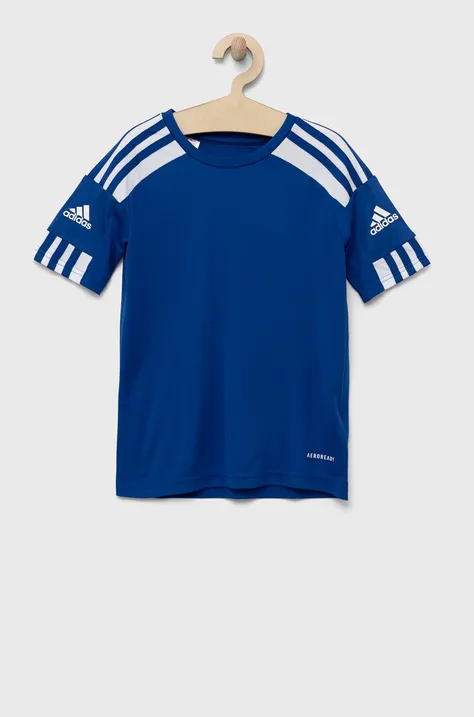 adidas Performance t-shirt dziecięcy kolor niebieski z aplikacją