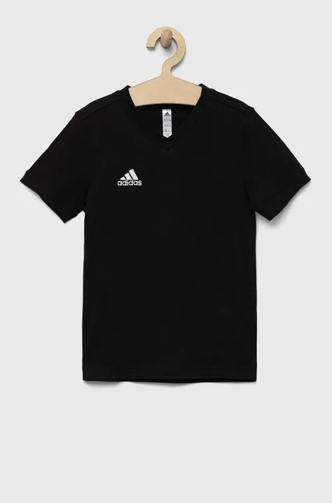 Dječja pamučna majica kratkih rukava adidas Performance ENT22 TEE Y boja: crna, s aplikacijom