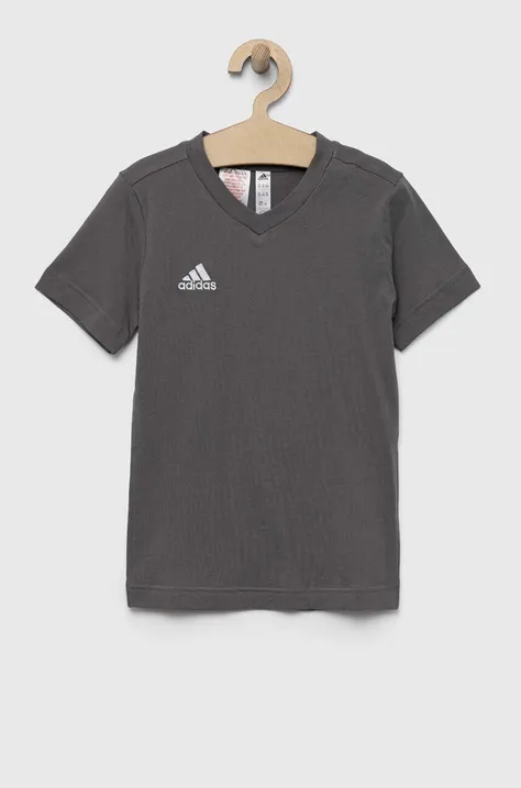 Παιδικό βαμβακερό μπλουζάκι adidas Performance ENT22 TEE Y χρώμα: γκρι