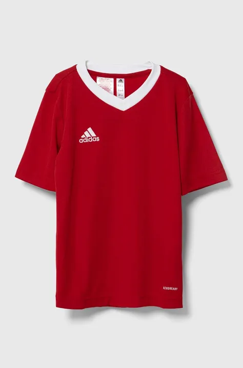 adidas Performance t-shirt dziecięcy kolor czerwony gładki