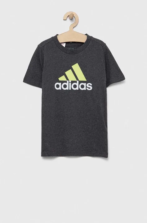 adidas t-shirt dziecięcy kolor szary z nadrukiem