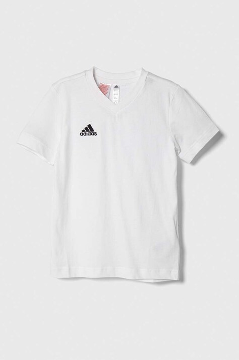 Detské bavlnené tričko adidas Performance ENT22 TEE Y biela farba, s potlačou