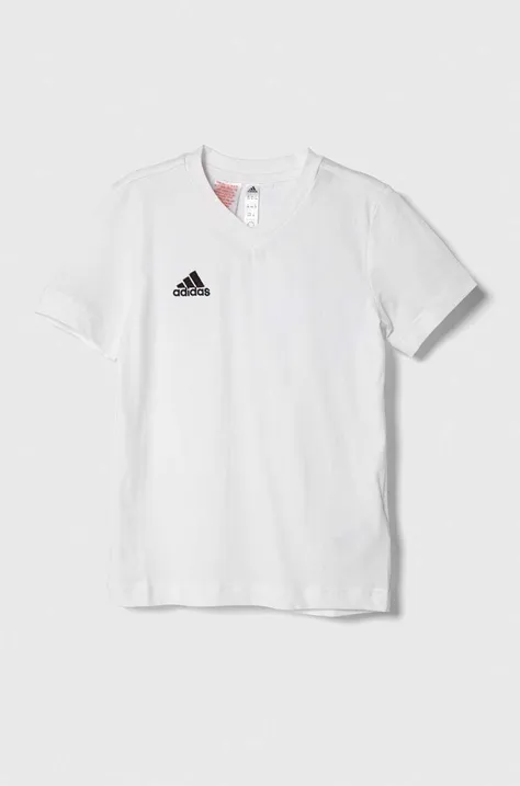 Дитяча бавовняна футболка adidas Performance ENT22 TEE Y колір білий з принтом