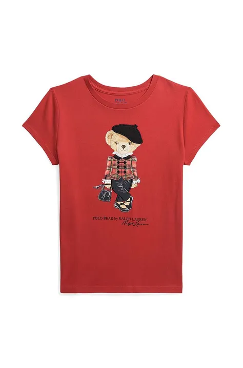 Dječja pamučna majica kratkih rukava Polo Ralph Lauren boja: crvena