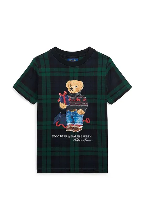 Παιδικό βαμβακερό μπλουζάκι Polo Ralph Lauren χρώμα: μαύρο