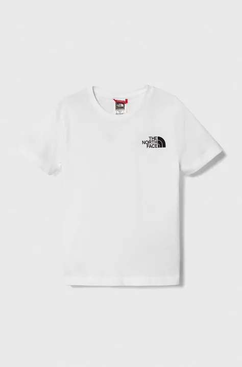 The North Face t-shirt bawełniany dziecięcy S/S SIMPLE DOME TEE kolor biały z nadrukiem