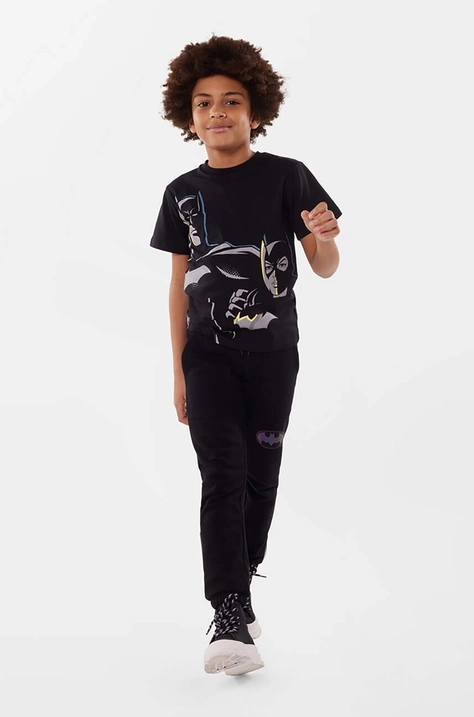 Dkny tricou de bumbac pentru copii culoarea negru, cu imprimeu