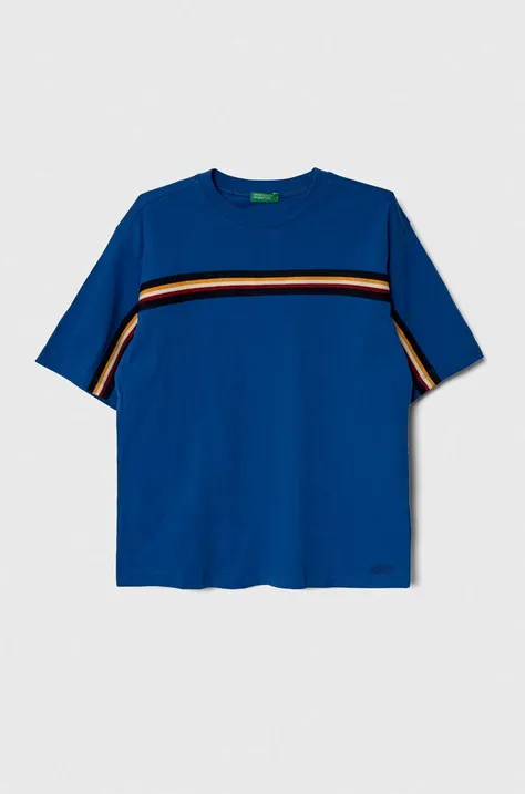 Дитяча бавовняна футболка United Colors of Benetton з аплікацією