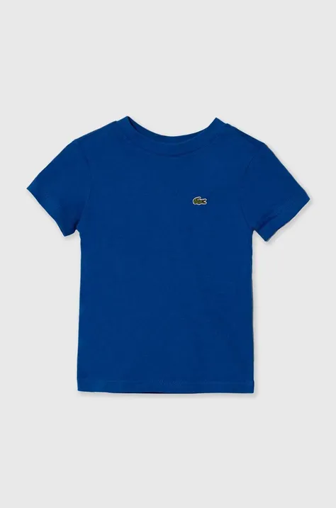 Детская хлопковая футболка Lacoste однотонный