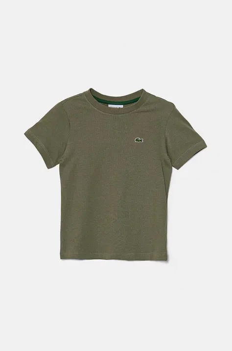 Lacoste tricou de bumbac pentru copii culoarea verde, neted