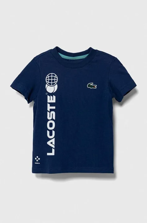 Παιδικό μπλουζάκι Lacoste χρώμα: ναυτικό μπλε