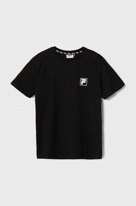 Fila tricou de bumbac pentru copii BEUTELSBACH culoarea negru, neted